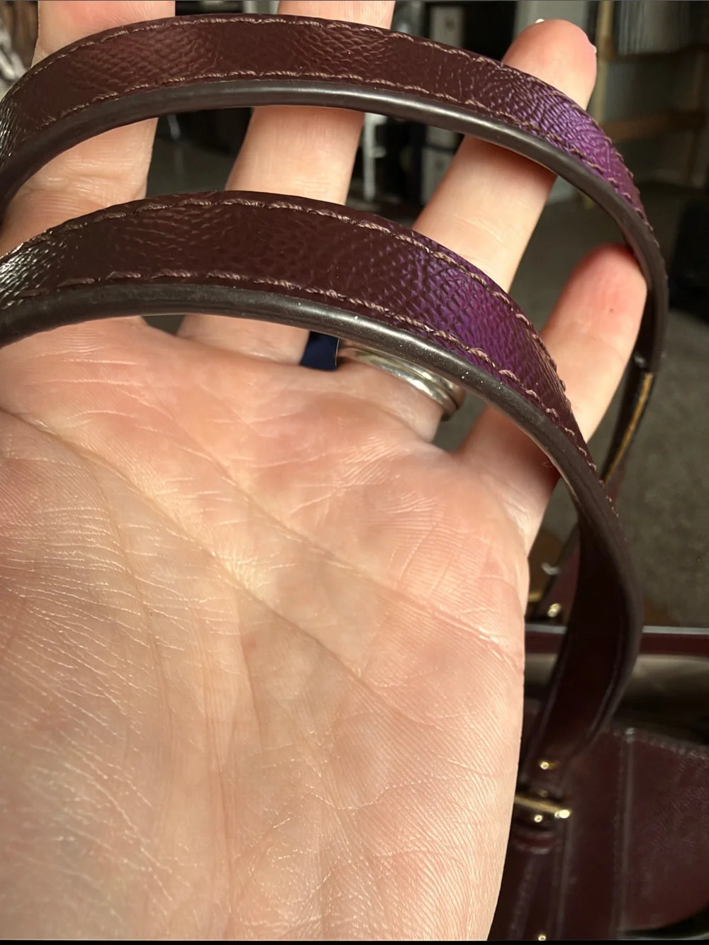 Michael Kors Maroon Saffiano Leather Tote with Gold Hardware